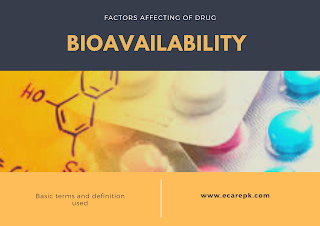 Basic Terms and Definition used in Bioavailability Curve and Factors Affecting Bioavailability